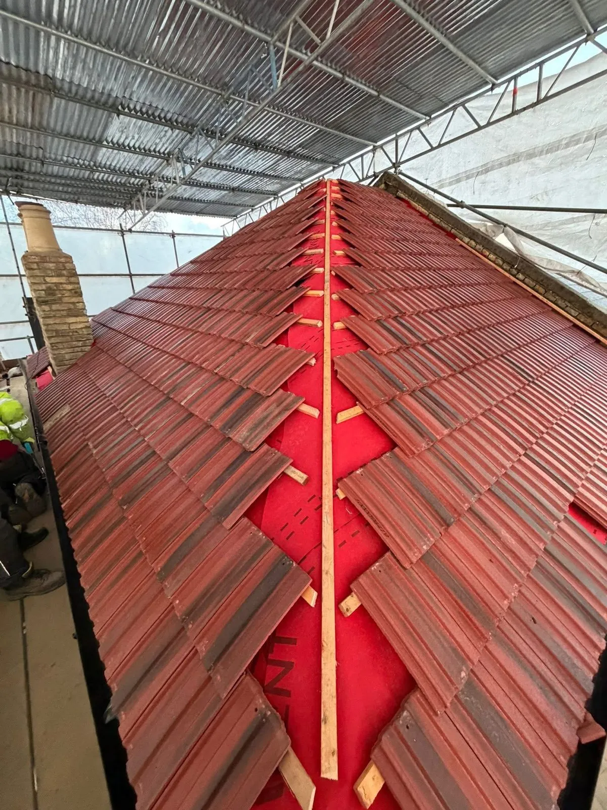 Complete roof replacement with new clay tiles in Callington