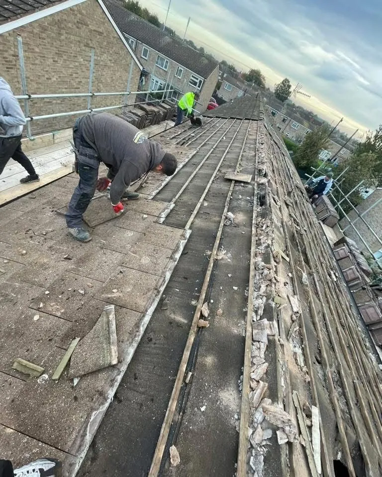 Roof strip and re-felt in progress in Callington